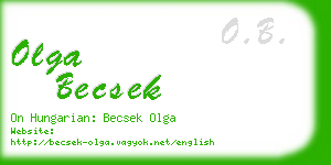 olga becsek business card